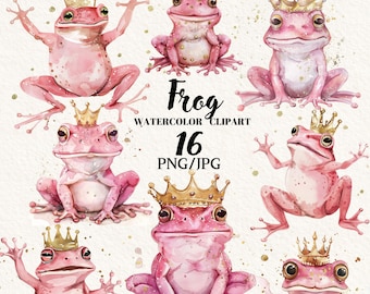 Clipart Principe ranocchio, Personaggi delle fiabe, Fantasy png, Arte rana, Sfondo trasparente, Clipart digitale, Download istantaneo, Uso commerciale