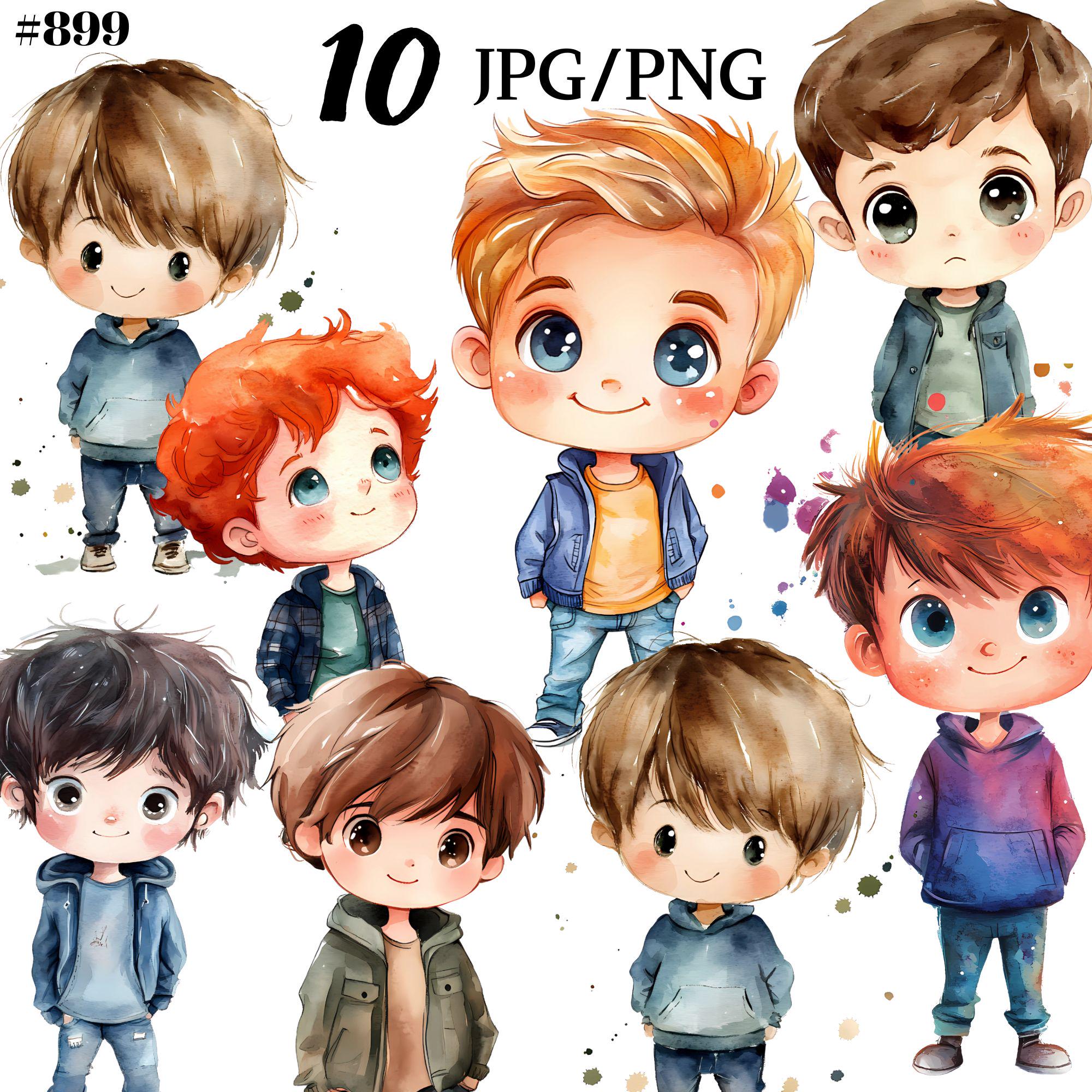 Watercolor Boys Clipart Bundle - Perfect for DIY Projects - Etsy