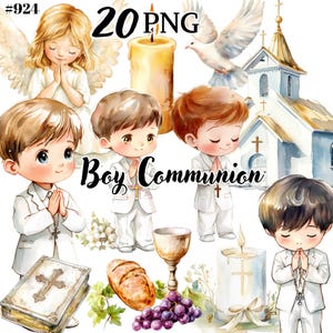 Première communion garçon PNG, collection de cliparts pour la première communion - Licence commerciale incluse