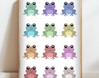 Frog Print, Kids Room Decor, Frog Poster, Digital Download - Perfect Poster for a Child's Room