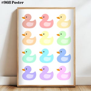 Duck Print, Bathroom Prints, Bathroom Wall Art, Digital Download -  Kid-Friendly Digital Print for Nursery.