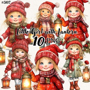 Bambina con collezione di lanterne - 10 immagini clipart PNG, trasparenti, download immediato per uso commerciale