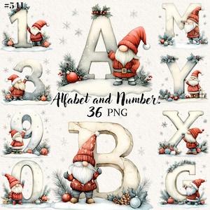 Santa Claus letters png, christmas letters, alphabet clipart, alphabet png, transparent background, digital clipart, instant download