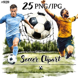 Sporty Soccer Clipart Bundle - Instant Download for Crafting Fun