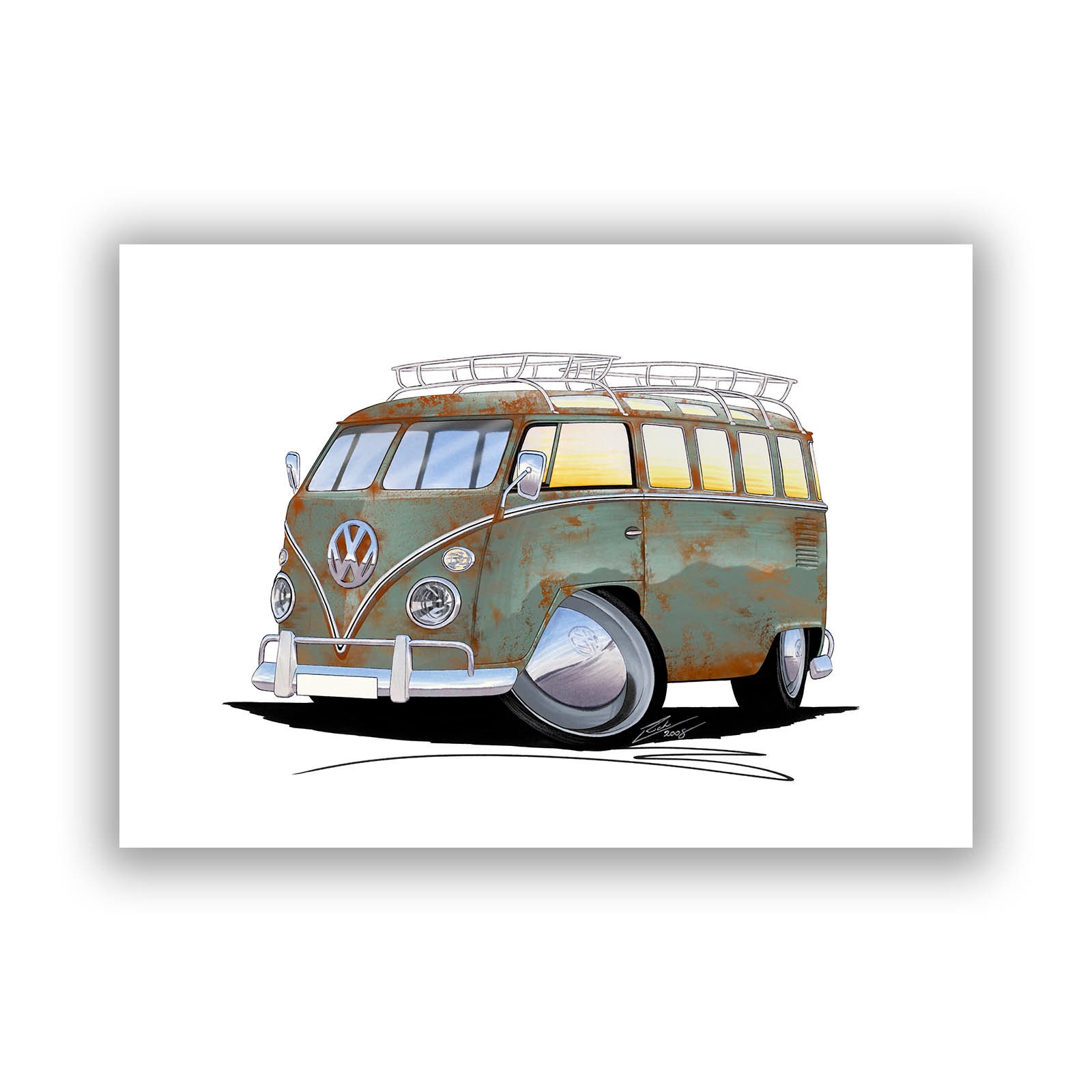 Retro Ratty Camper VW Splitty Bus Caricature Car Art Cartoon Rat Look  Campervan Illustration Camper Van Wall Art Vanlife Print Download - Etsy