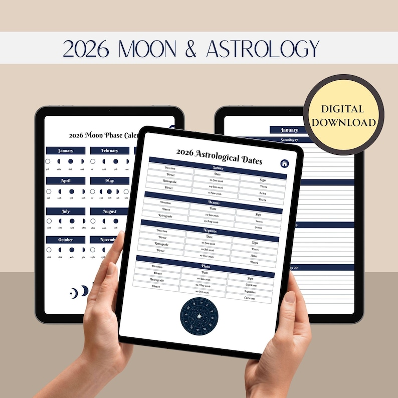 2026 Moon Astrology Guide, Cosmic Witch Grimoire Pages ( Digital ...