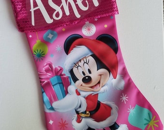 minnie mouse christmas stocking personalized