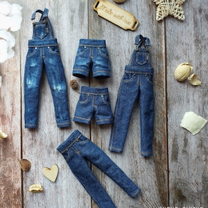 Denim Blythe clothe Denim Overalls for Blythe Shorts for Blythe Jeans clothes for blythe Denim shorts for Blythe Jeans for Blythe