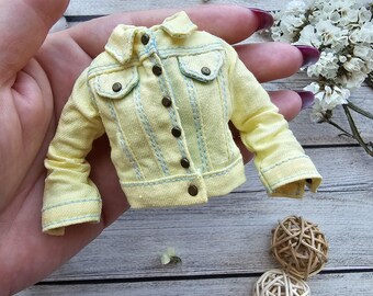 Blythe Doll Yellow Denim Jacket, Blythe Clothing