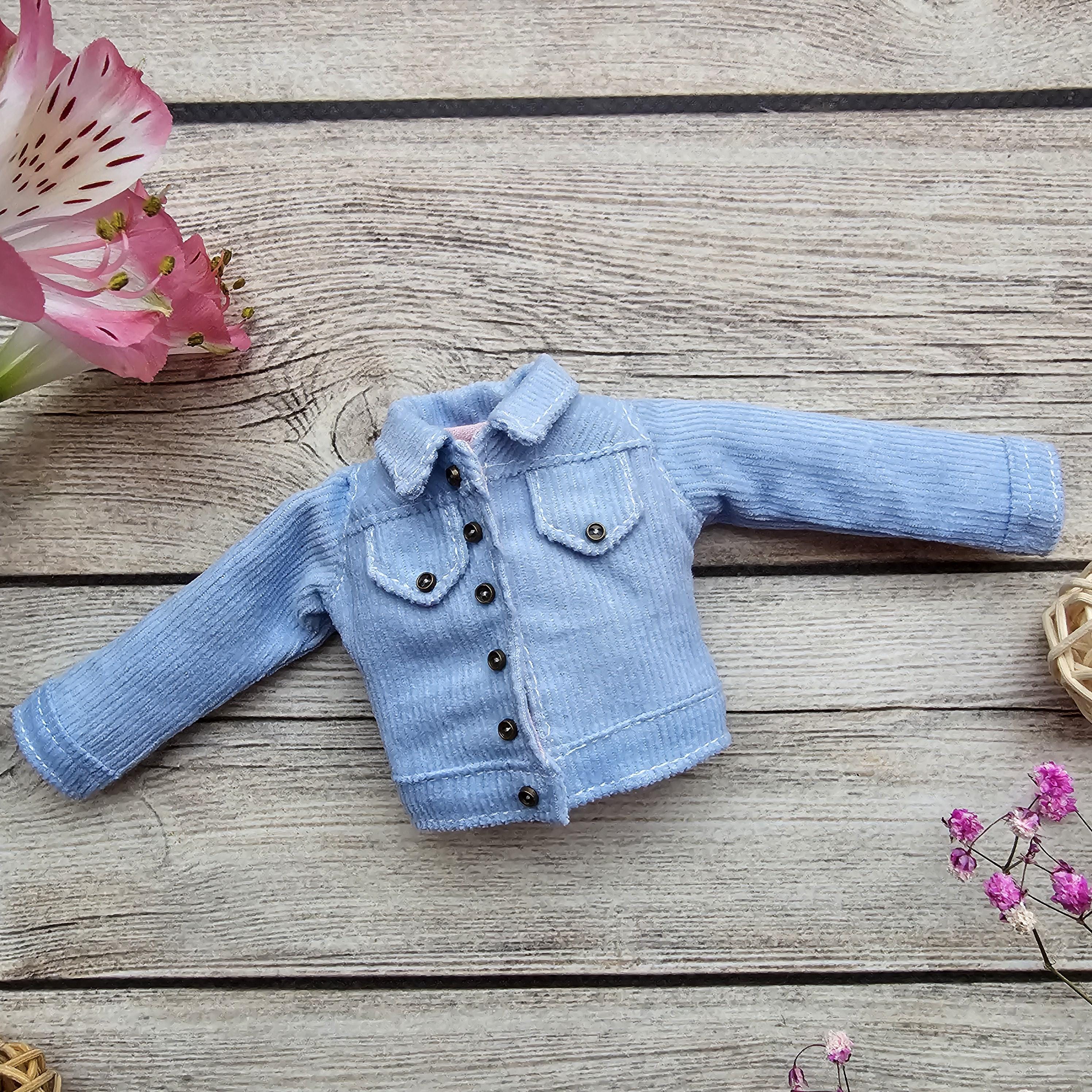 Blythe velvet blue jacket, jacket for Blythe, Blythe clothing