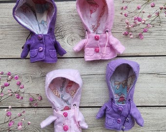 Abrigo de franela Petite Blythe, ropa para muñecas cosida