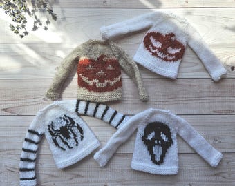 Blythe Doll Halloween Knitted Sweater, Oversized Ghost sweater