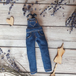 Blythe denim overall, Blythe Jeans, denim clothes for blythe, blythe denim romper