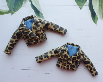 Blythe Doll Leopard Print Faux Leather Jacket