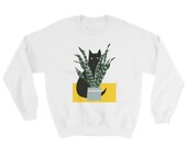 Oversized 90s style Cat Sweatshirt, Memphis Style Hipster Sweatshirt