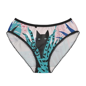 Women&#39;s Cat Panties, Customized Women&#39;s underwear with cat illustration