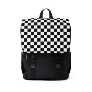 Sac à dos décontracté unisexe d'échecs noir et blanc