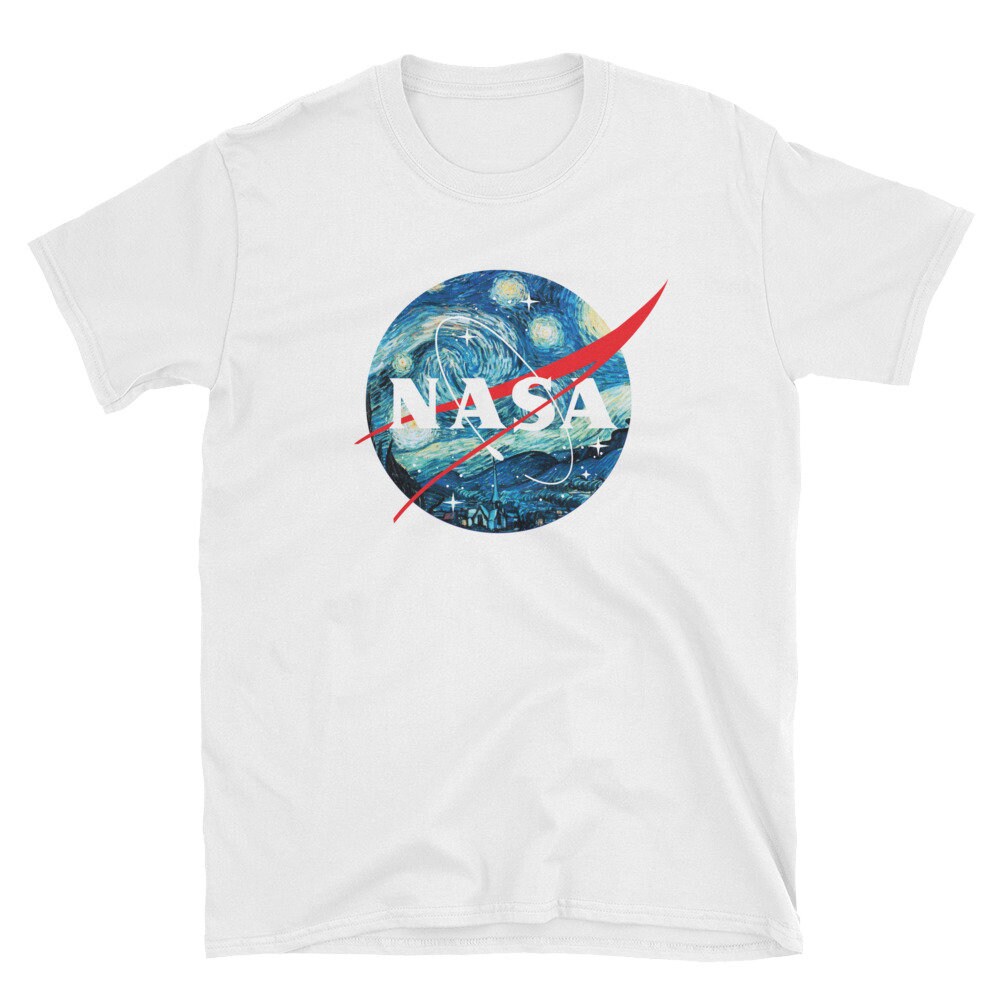 Nasa Short sleeve Unisex T shirt Nasa Logo Starry Night Shirt