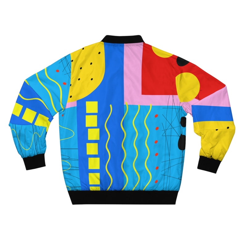 90s Pattern Colorful Bomber Jacket 90s Style Windbreaker Etsy