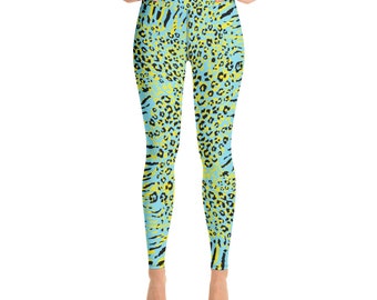 Leggings de yoga de cintura alta con estampado animal colorido