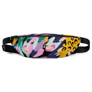 Fanny Pack with colors, Color splash bag, Summer Festival belt bag, Streetstyle chest bag with pattern, Gen Z bag, with adjustable strap