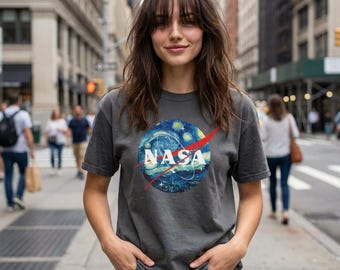 Unisex NASA Logo Van Gogh T-Shirt | Vintage Space Graphic Tee