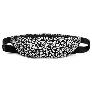 Black and white Fanny Pack, Vibrant Hip Bag, Waist Bag, Black Belt bag