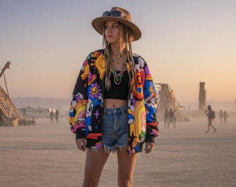 Psychedelic Trippy Pop Art Unisex Bomber Jacket