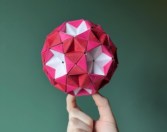 Custom Geometric Origami Art Piece [Rhombicosidodecahedron]