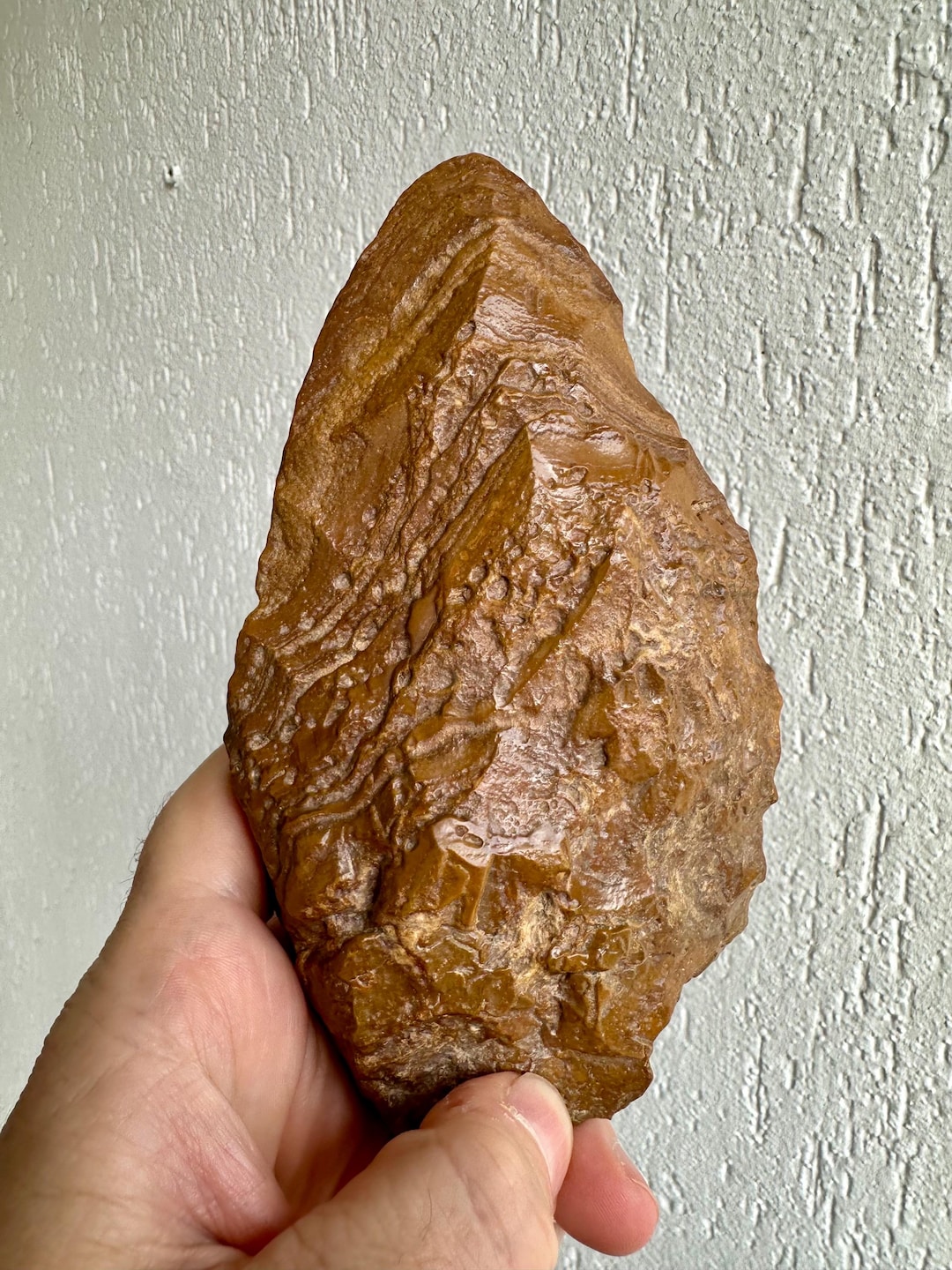 kazurock1)　割栗石(茶)　300kg Acheulean Jasper Hand Axe: Sahara Desert Find, Homo Erectus Tool