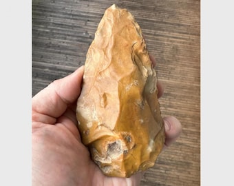 French Acheulean Flint Handaxe, Glossy Patina, Loiret Find