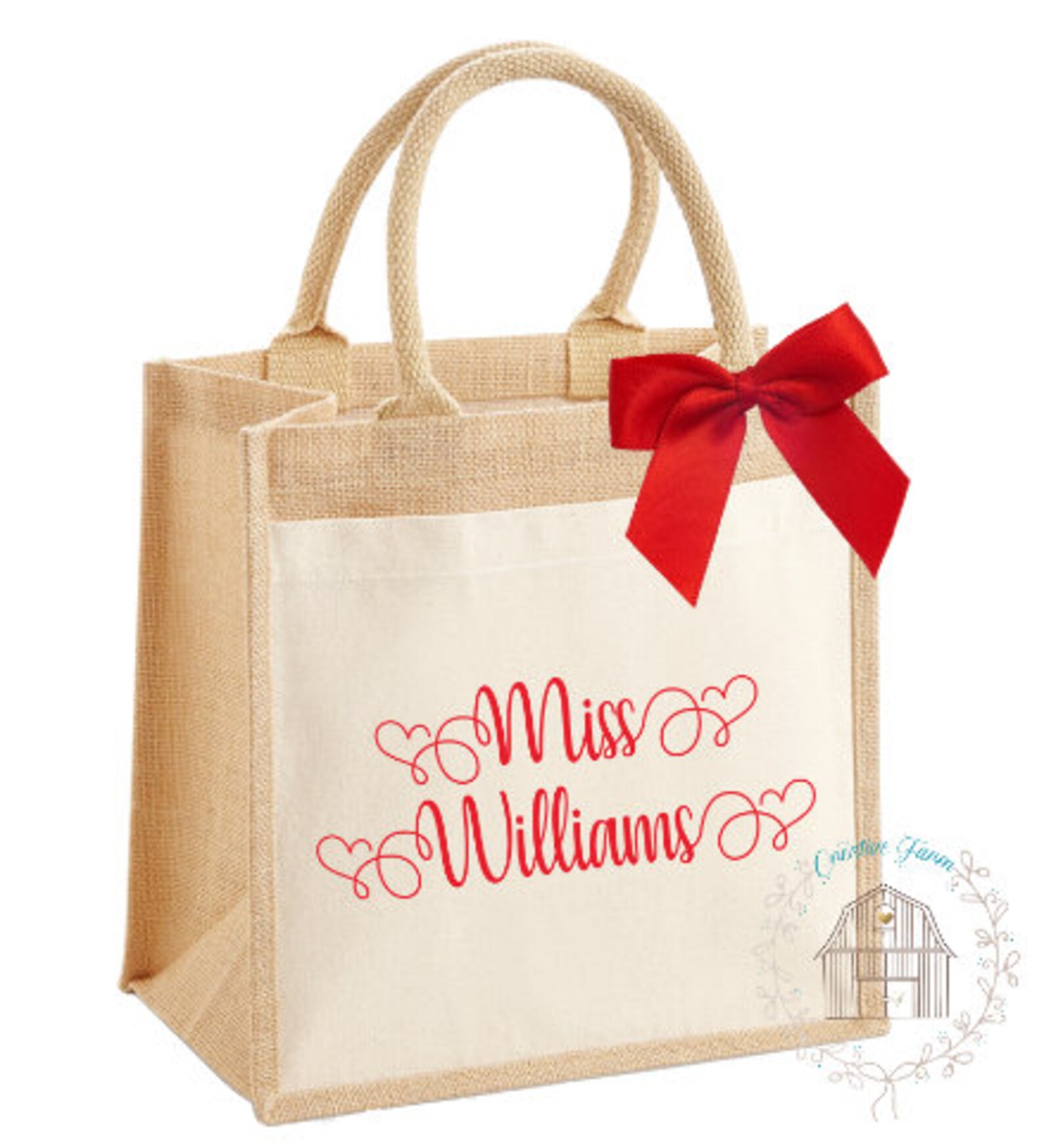 Personalised Gift Bag Personalised Hessian Jute Bag Etsy