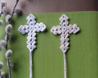 cross bookmark crochet bookmark crochet cross bookmark handmade white beige