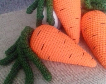 Crochet carrot orange carrot first toy newborn toy gift for baby