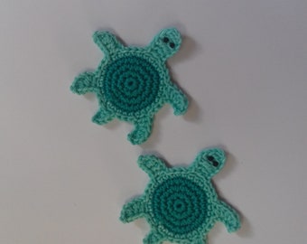 turtles crocheted turtles turtle appliques turtle motif Set of 2/4/6/8/10 turtles