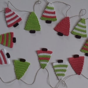 tree garland Christmas tree garland crochet tree garland Christmas tree bunting home decoration