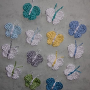 14 Stück gehäkelte Schmetterling Schmetterling Applikation gehäkelter Schmetterling Verzierungen Schmetterling Motiv Set 14
