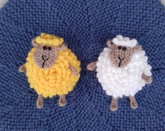 2 pcs Crochet sheep appliques lamb applique animal motif crochet lamb ornament decoration for craft work