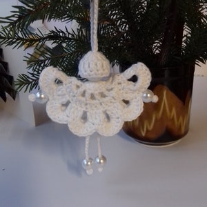 White angel Crochet angel Christmas crochet ornaments Tree decorations Christening guardian figurine religious gift