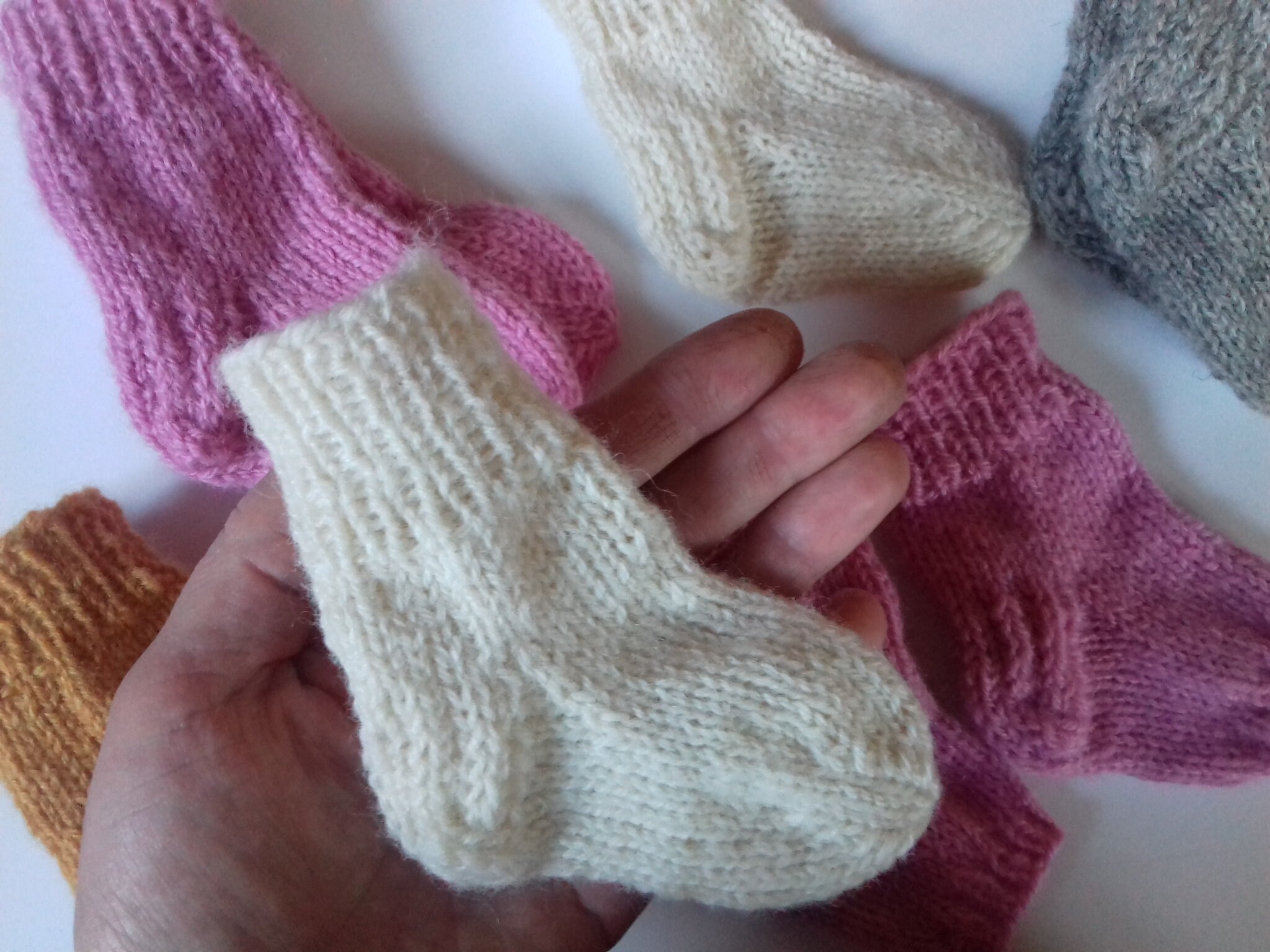 Socken für Frühchen Natur Schafwolle Socken Öko Socken Neugeborene Socken