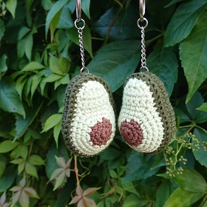 Avocado crocheted fruit amigurumi avocado avocado keychain handmade crochet avocado