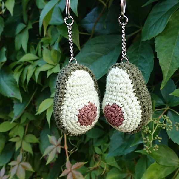 Avocado crocheted fruit amigurumi avocado avocado keychain handmade crochet avocado