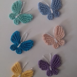 4pcs crocheted butterflies butterfly applique emblem 100% cotton embellishments butterfly motif