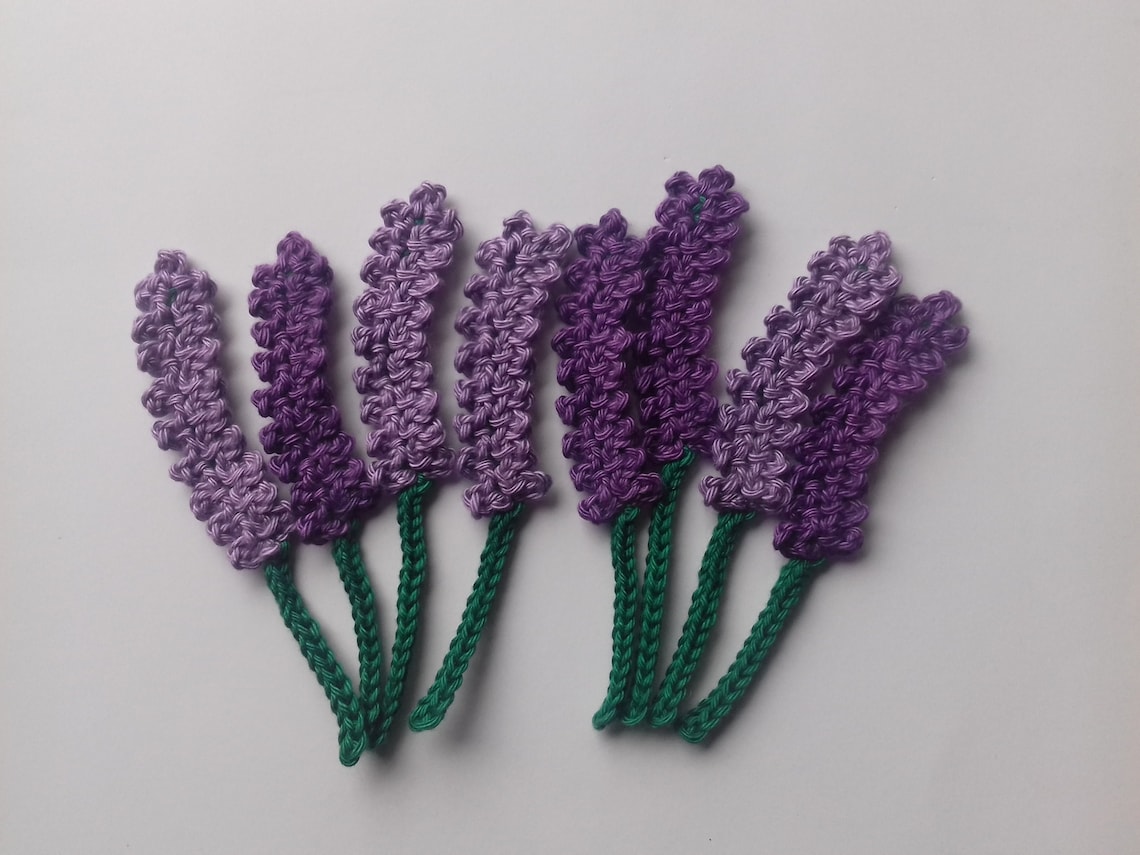 Lavender Crochet Flower Lavender Applique Flower 100 Cotton Etsy