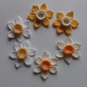 Daffodil Crochet daffodil Spring flower Flower applique 3D flower flower motif