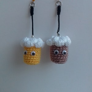 beer mug crochet mug keychain miniature beer mug handmade