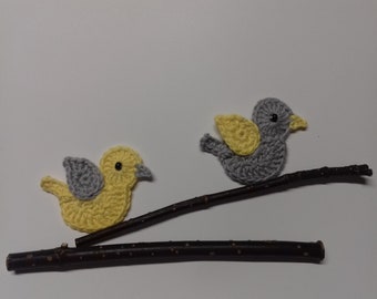 Bird x 2 crochet bird applique crochet applique embellishments bird motif