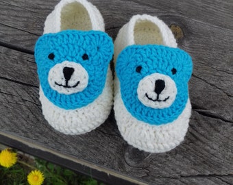 crochet baby shoes shoes with bear crochet shoes 3-6 months for a small baby first shoes baby booties