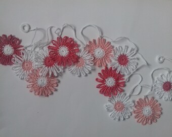 Daisy garland Flower bunting Crochet daisy garland Flower garland