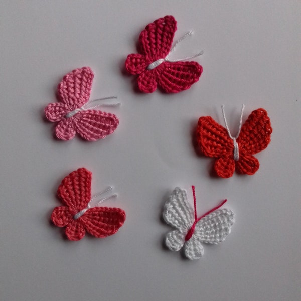 papillons au crochet emblème applique papillon embellissements 100% coton motif papillon